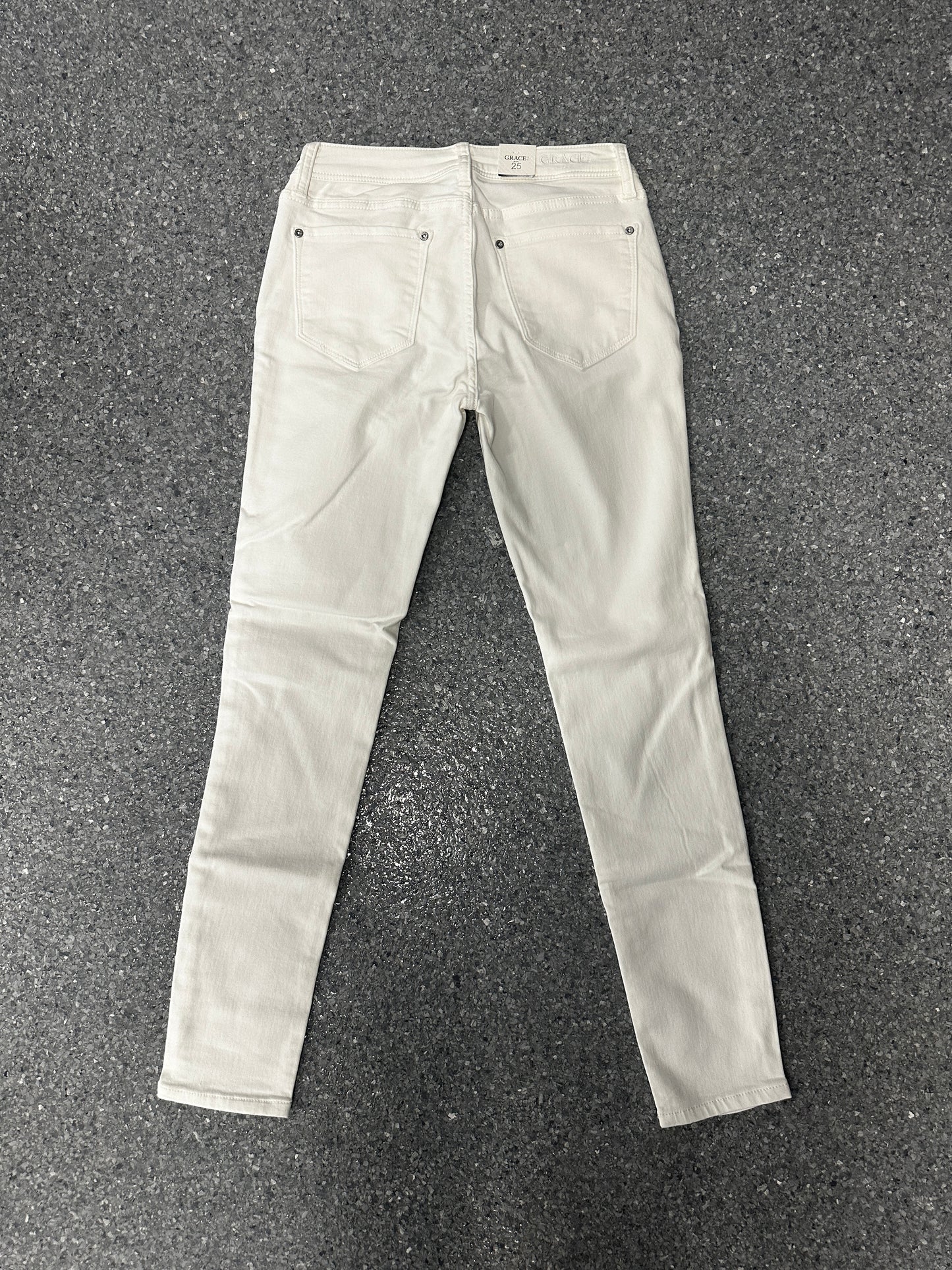 Grace LA Easy Fit White Denim Pant