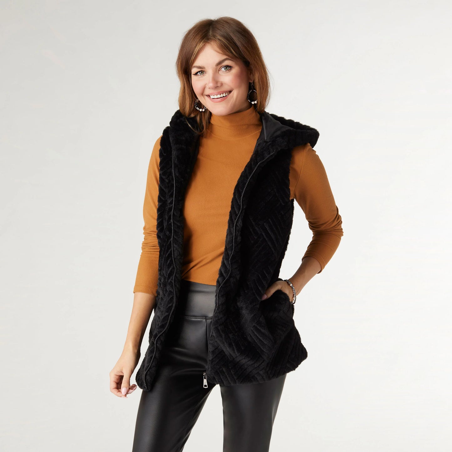 Lyric Faux Fur Hooded Vest