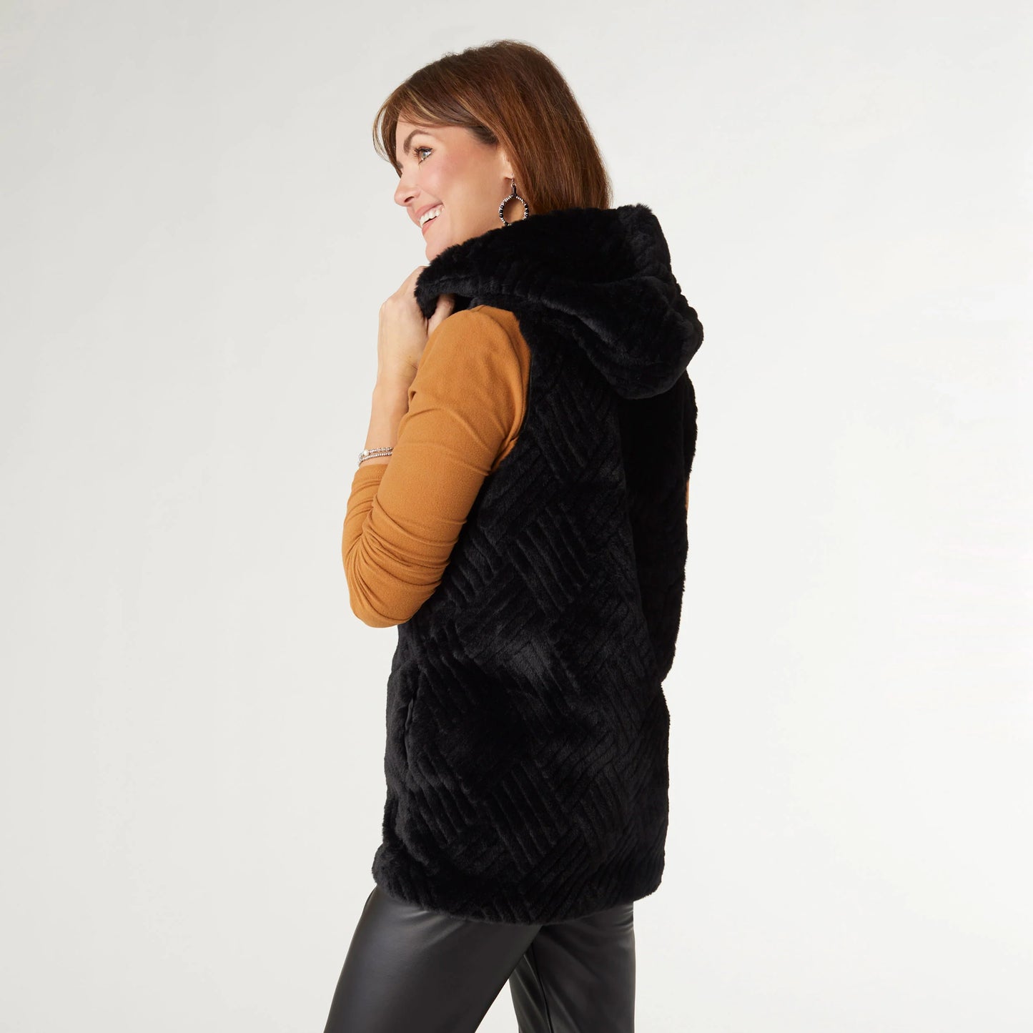 Lyric Faux Fur Hooded Vest