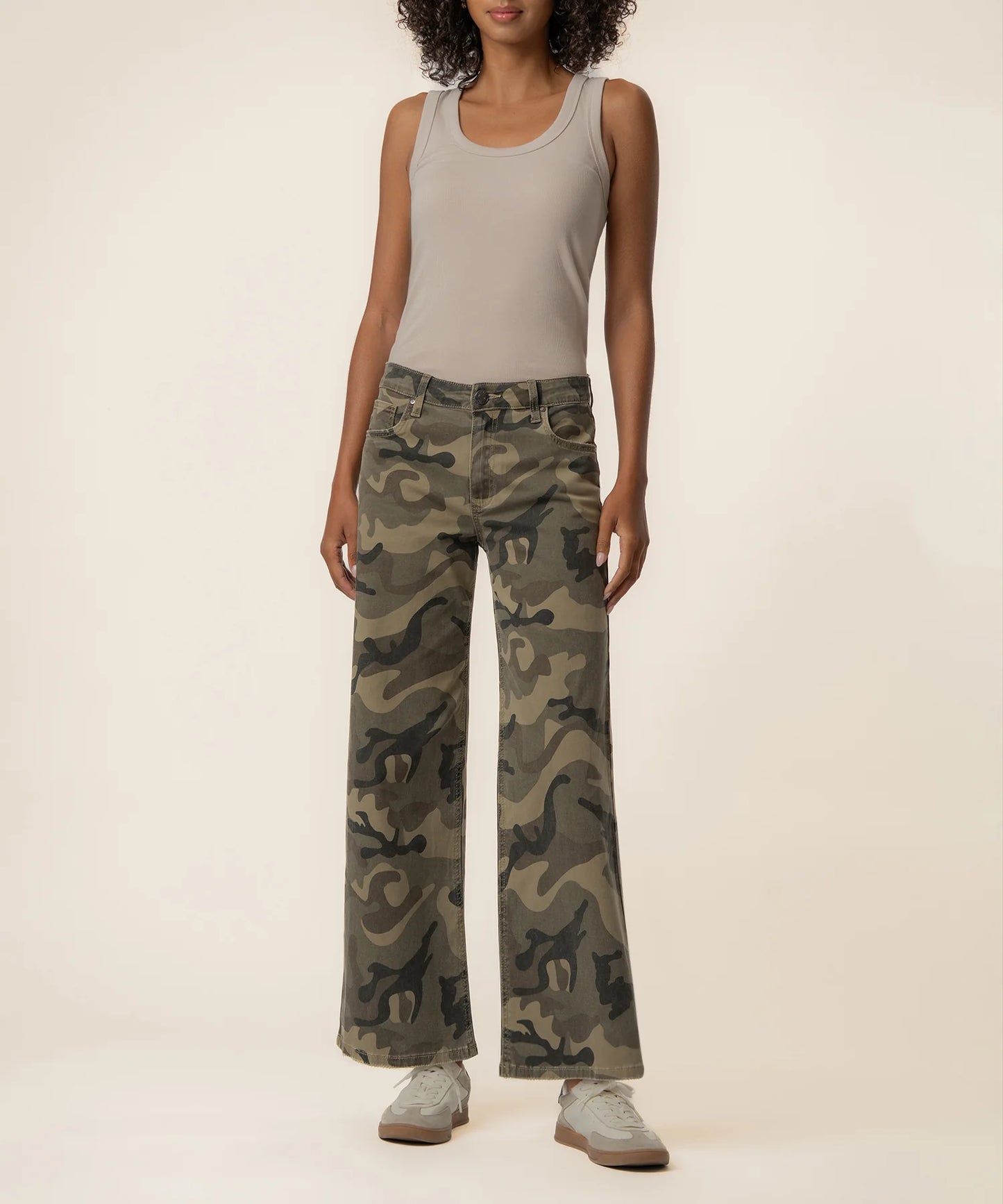 KUT from the Kloth Meg Wide Leg - Olive Camo