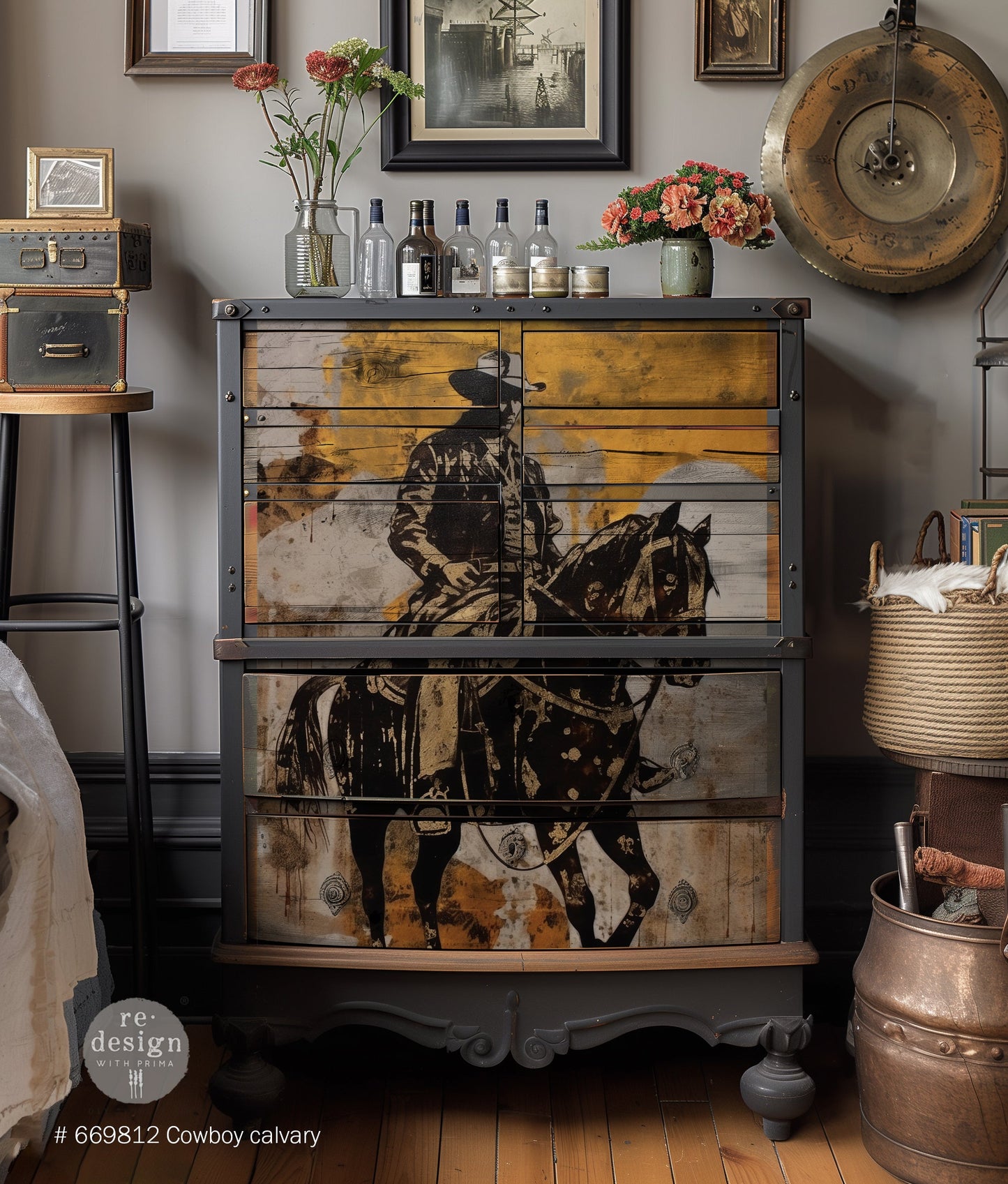 reDesign with Prima A1 Decoupage Fiber - Cowboy Cavalry