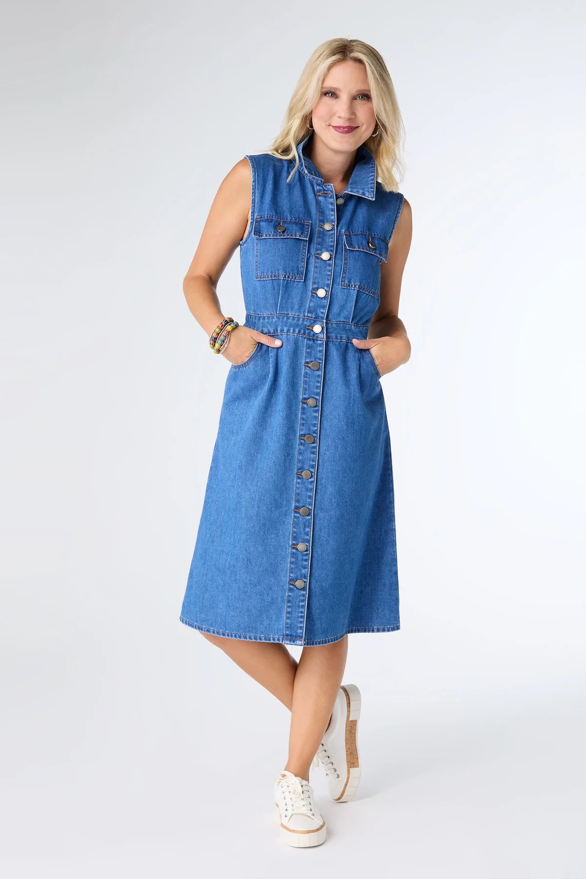 Raleigh Sleeveless Denim Dress