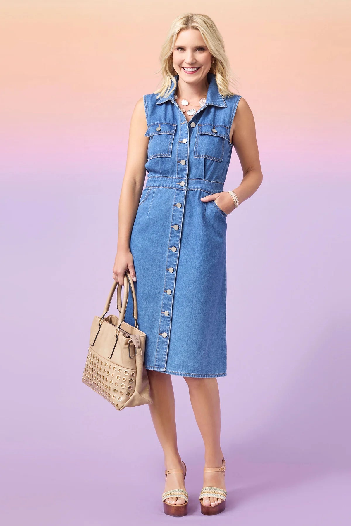 Raleigh Sleeveless Denim Dress