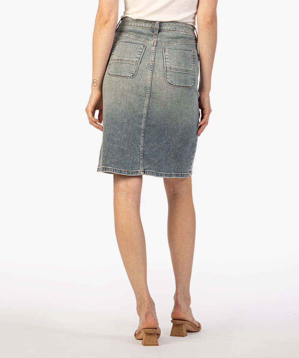 KUT from the Kloth - Rose Button Denim Skirt