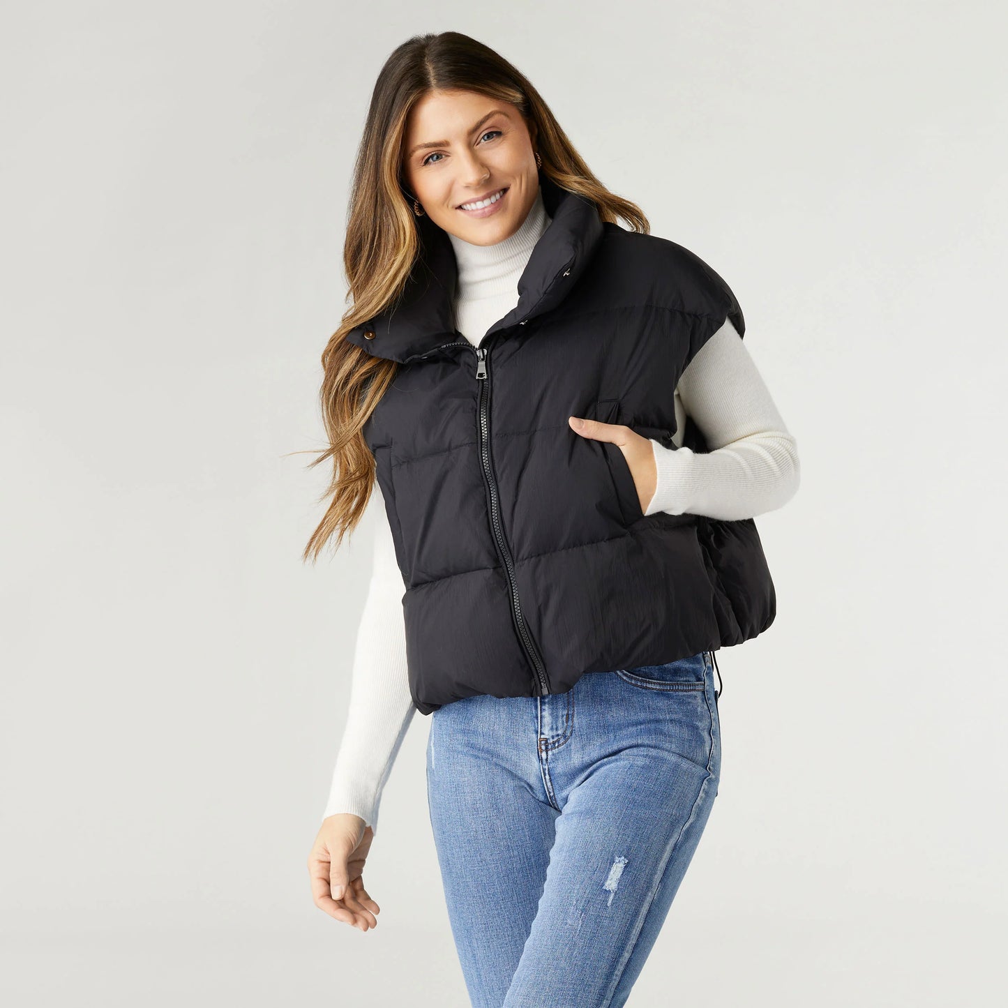 Jana Chunky Down Vest with Cinched Bottom