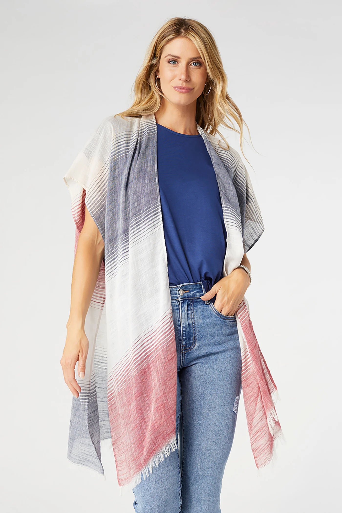 Vintage Striped Ruana