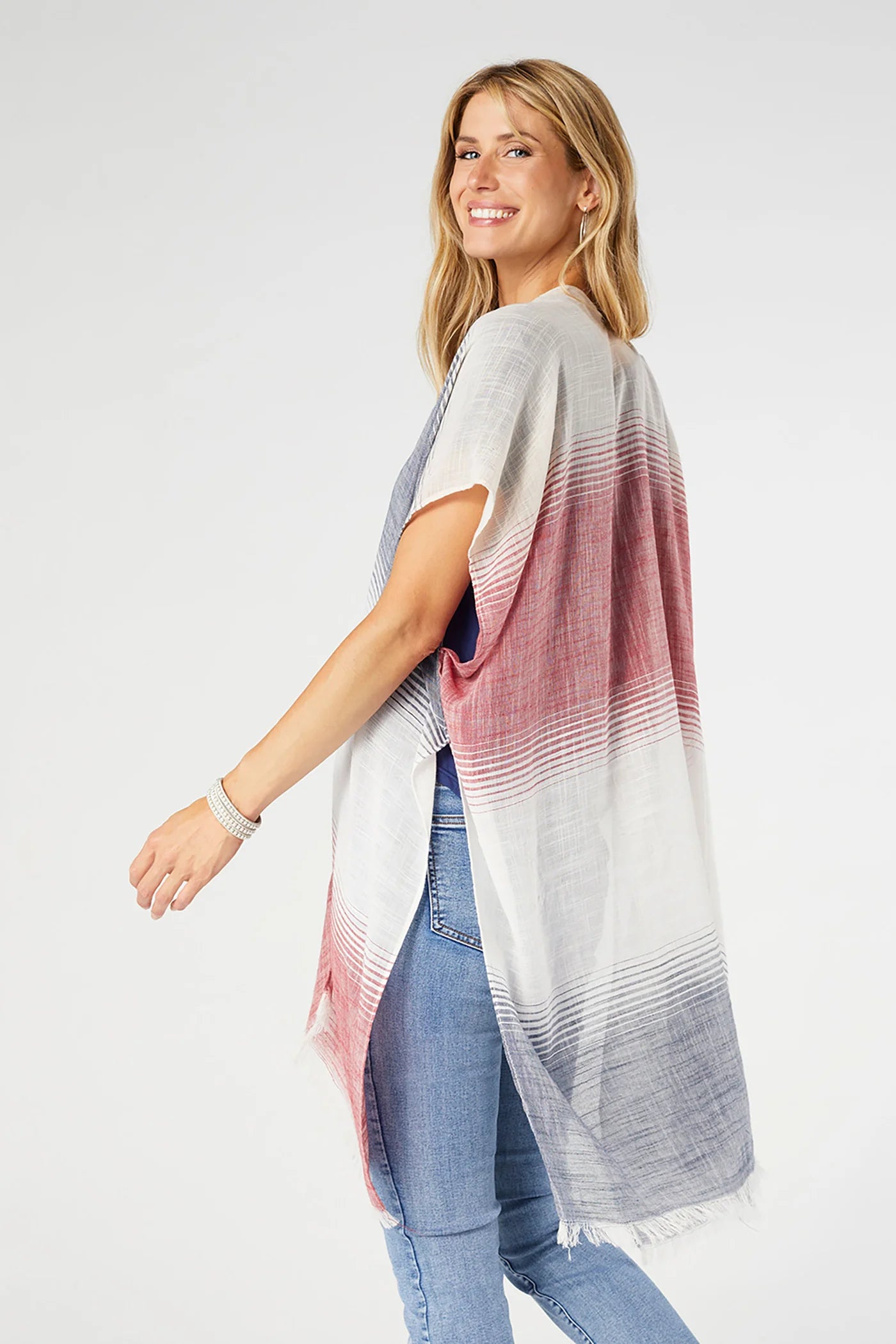 Vintage Striped Ruana