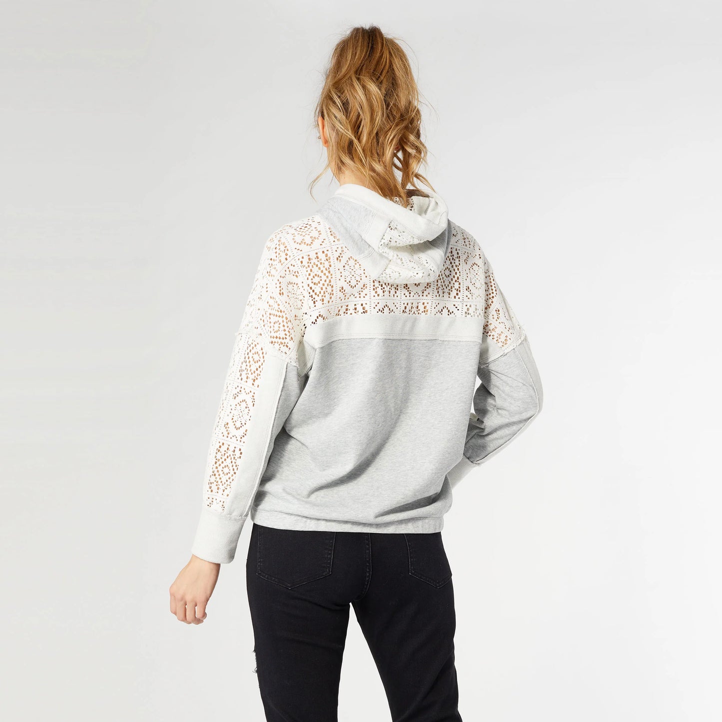 Wynter Hooded Sweatshirt with Lace Panels