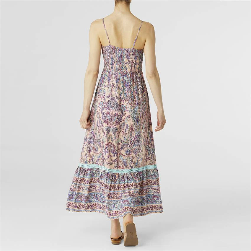 Nixi Printed Ruffle Bottom Dress