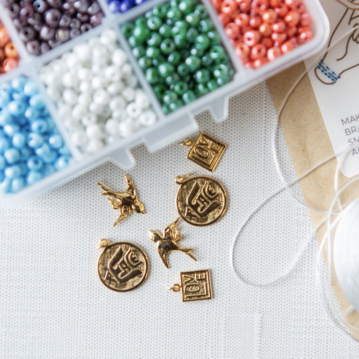 Seed Bead Friendship Bracelet Kit Pack - Peace and Love
