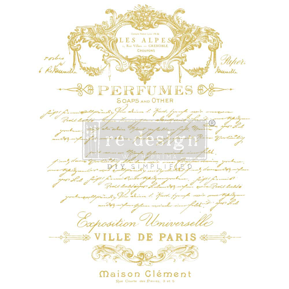 KACHA Gold Foil Decor Transfer - Perfume Notes