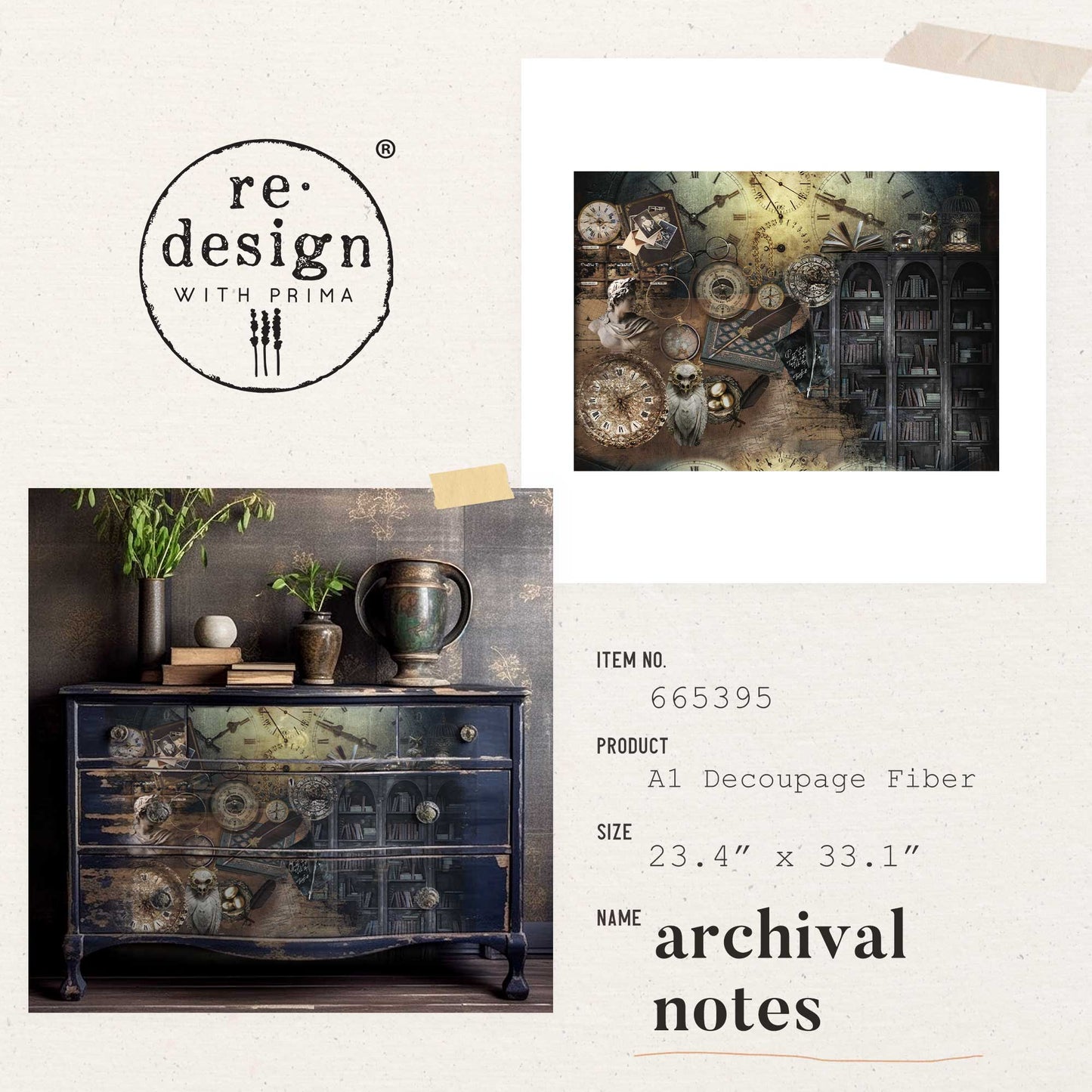 reDesign with Prima Decor A1 Decoupage Fiber Paper - Archival Notes