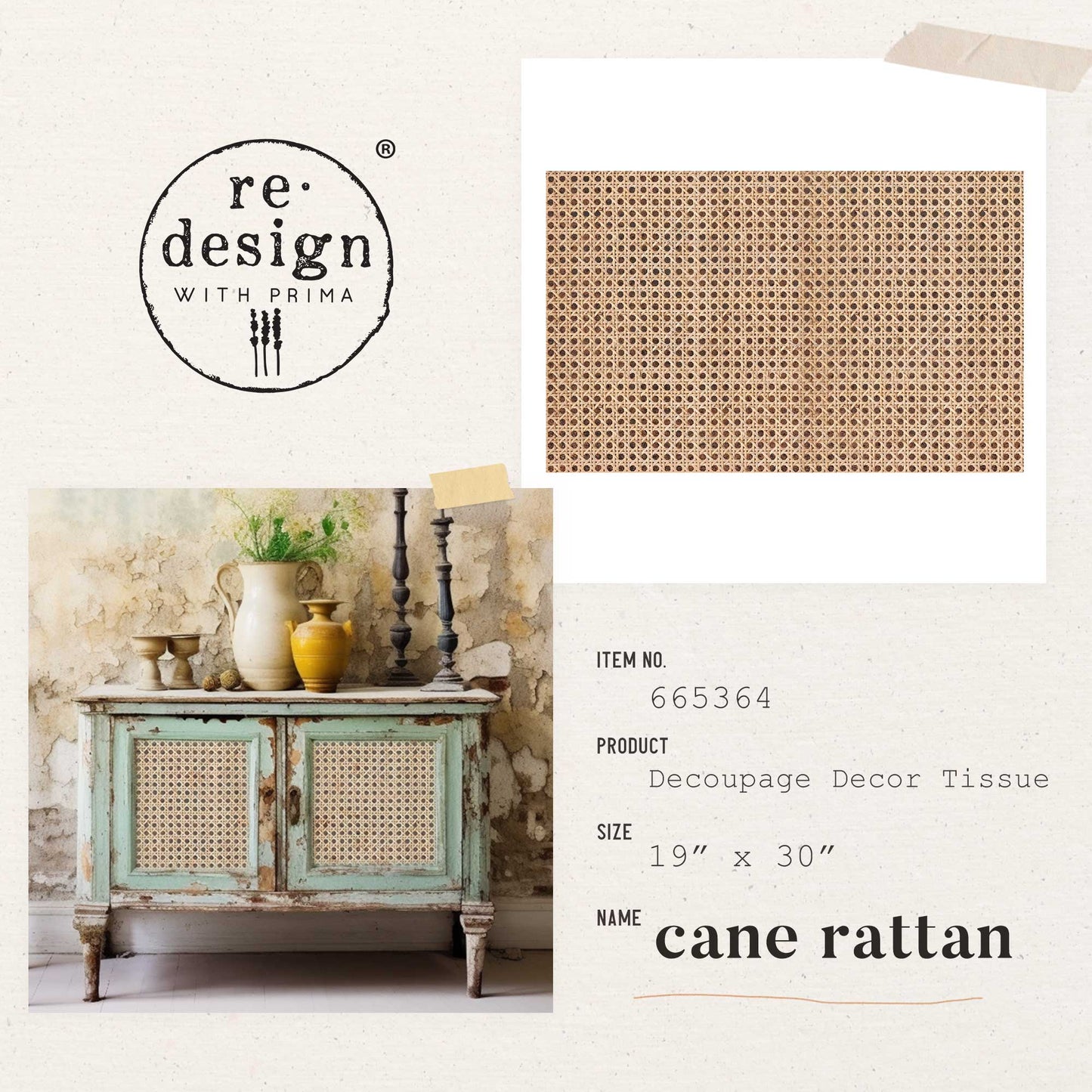 reDesign with Prima Decor Tissue Paper - Cane Rattan