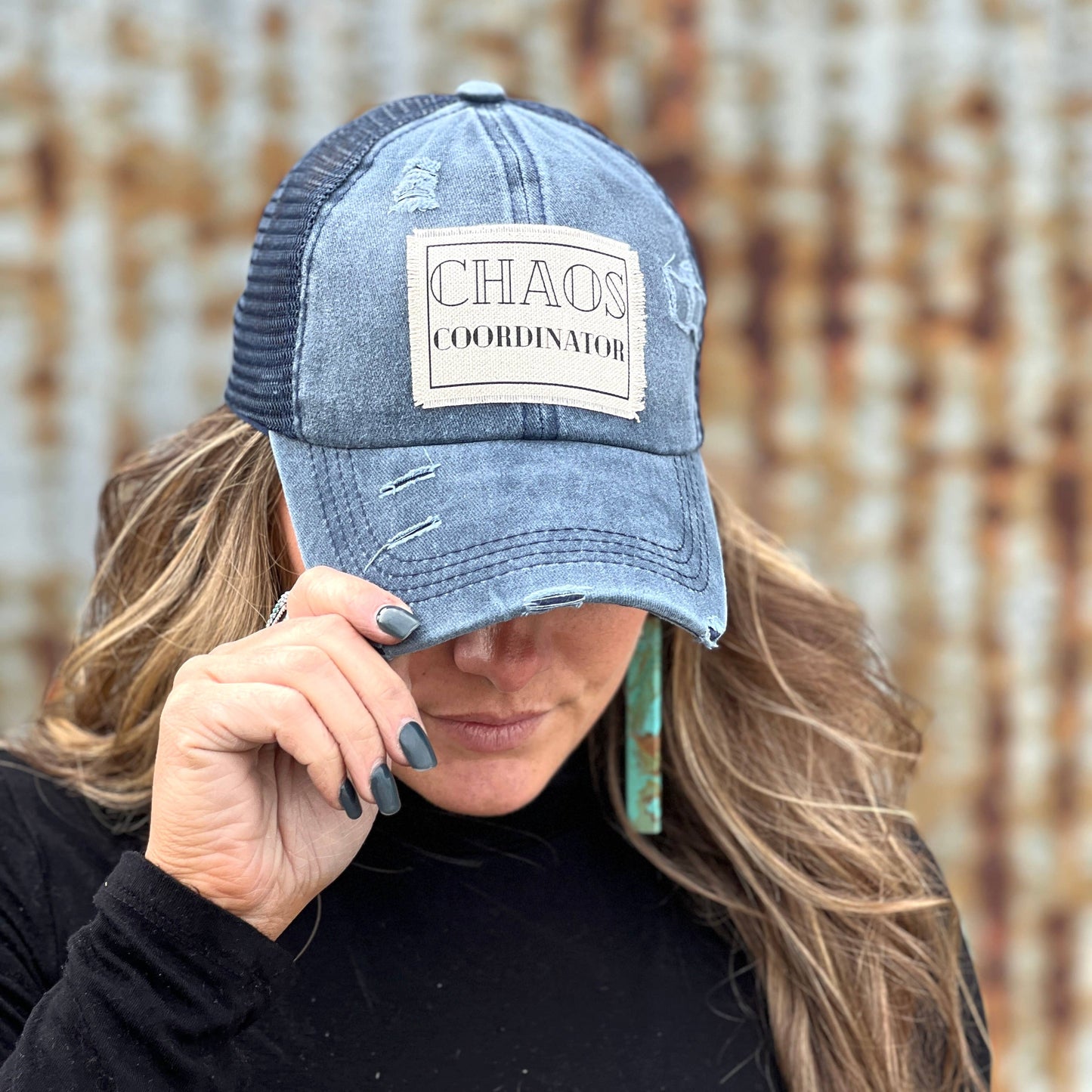 Chaos Coordinator Navy Distressed Baseball Cap