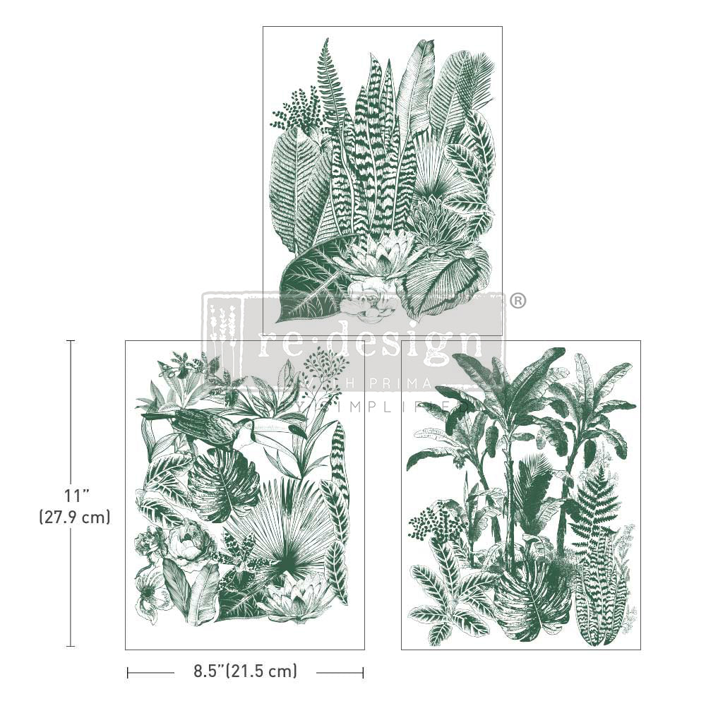reDesign with Prima Middy Decor Transfer - Green Foliage