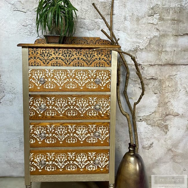 Stick and Style Stencil: Modern Damask
