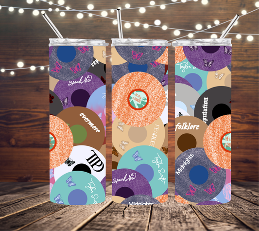 Eras Vinyl Collage 20oz Skinny Tumbler
