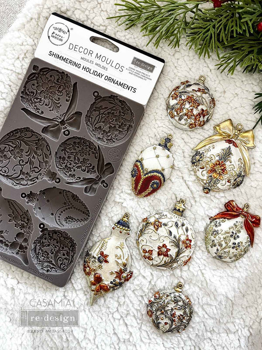 reDesign with Prima Decor Moulds® - Shimmering Holiday Ornaments