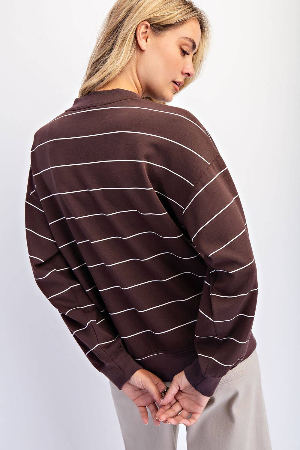 Modal Striped Crew Neck
