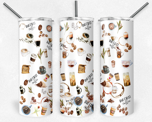 But First Coffee 20oz Skinny Tumbler