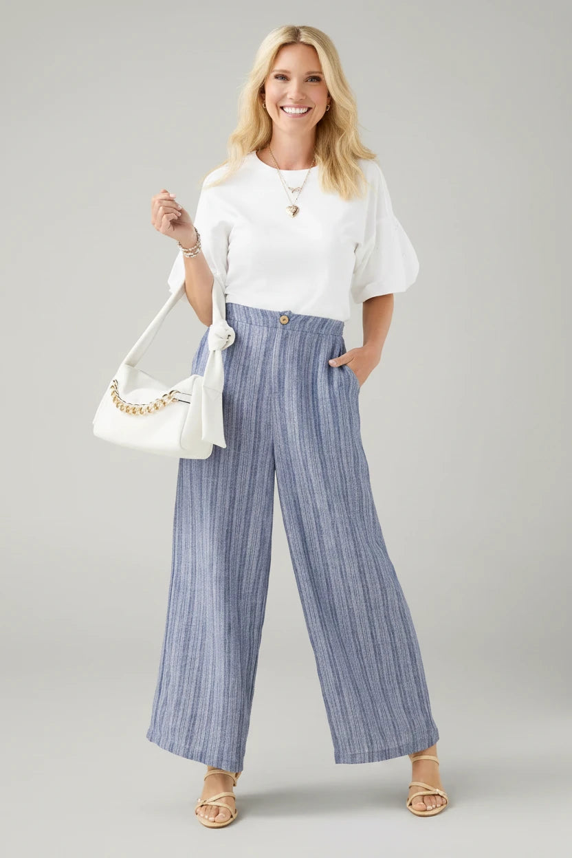 Andrea Textured Pant with Pockets