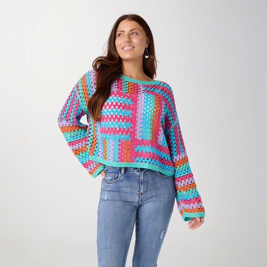 Kasey Long Sleeve Crochet Top