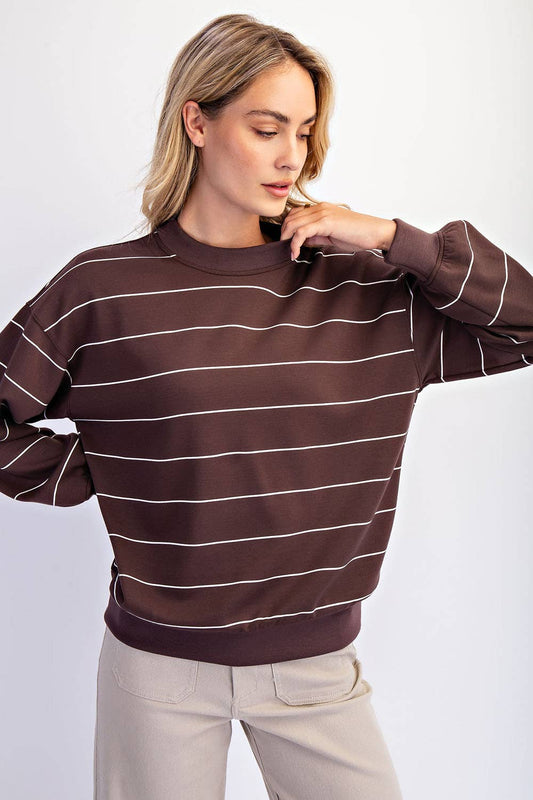 Modal Striped Crew Neck