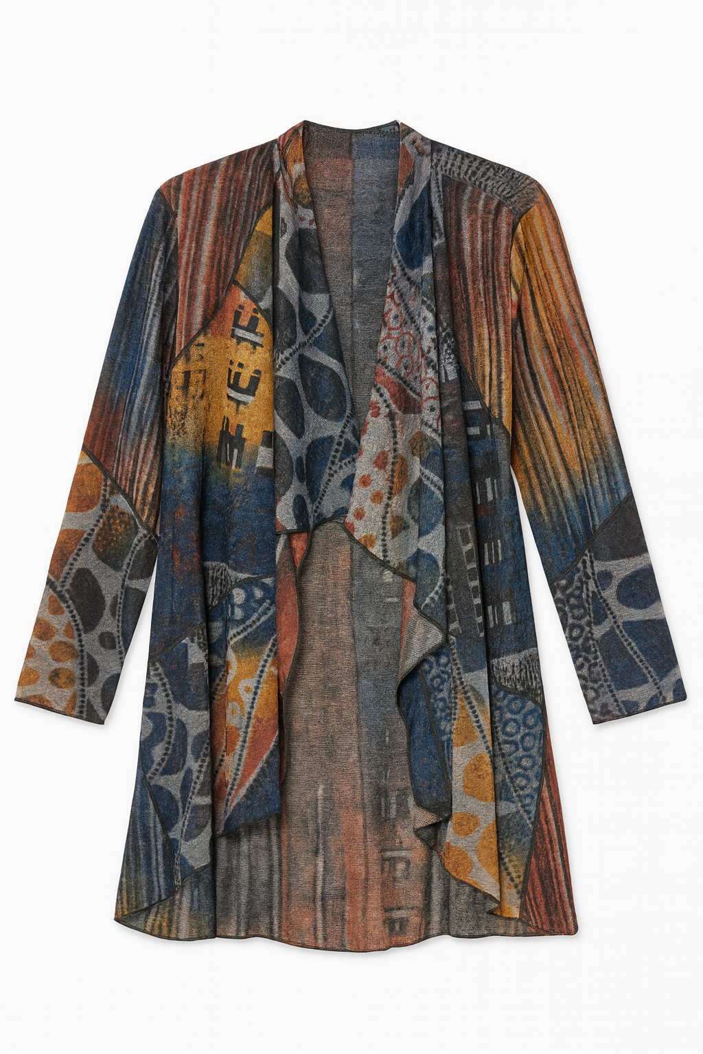 Kamana Cali Burnout Open Front Cardigan