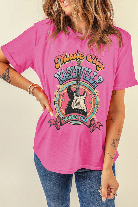 Nashville Music City Guitarist Graphic Tee