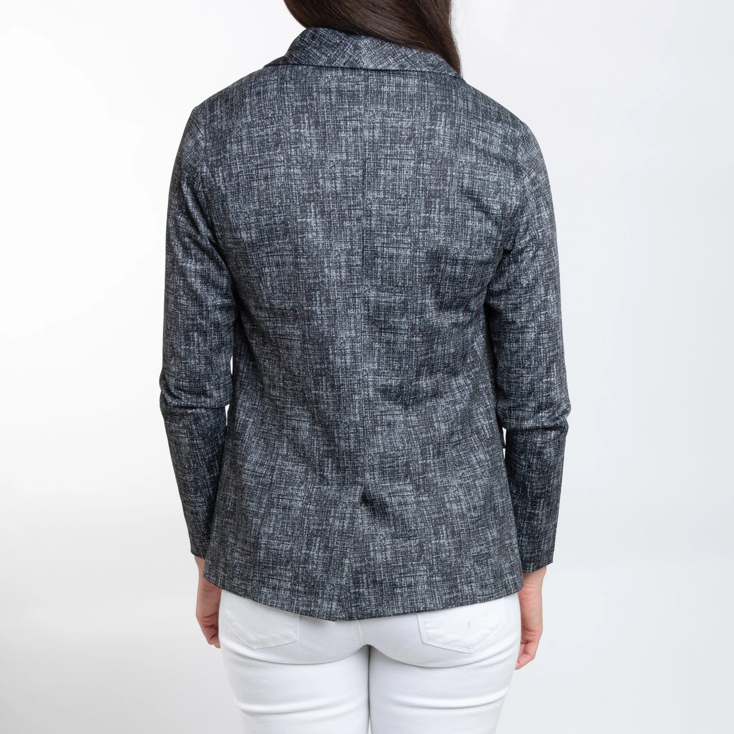 Gemma Stretch Jersey Heathered Domino Blazer