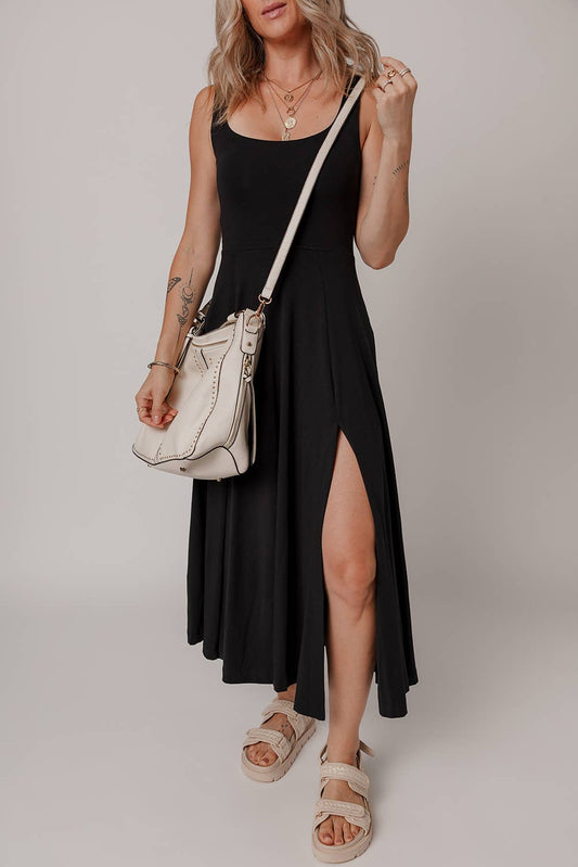 Sleeveless Scoop Neck Midi Dress