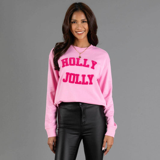 Pink Holly Jolly Sweatshirt