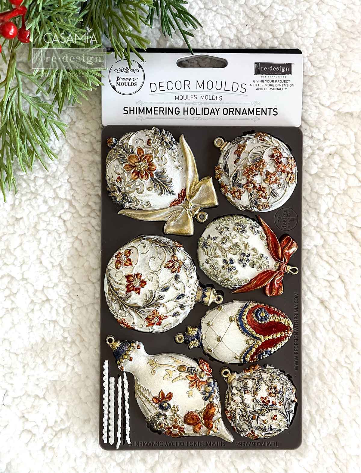 reDesign with Prima Decor Moulds® - Shimmering Holiday Ornaments
