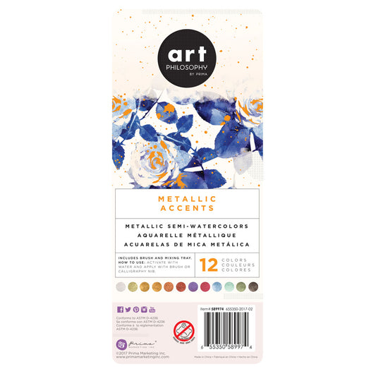Art Philosophy Metallic Accents Watercolors