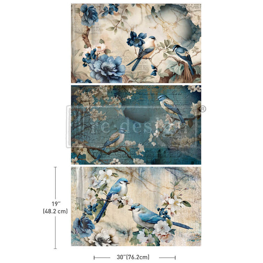 reDesign with Prima Decoupage Decor Tissue Paper PACK - Sapphire Wings