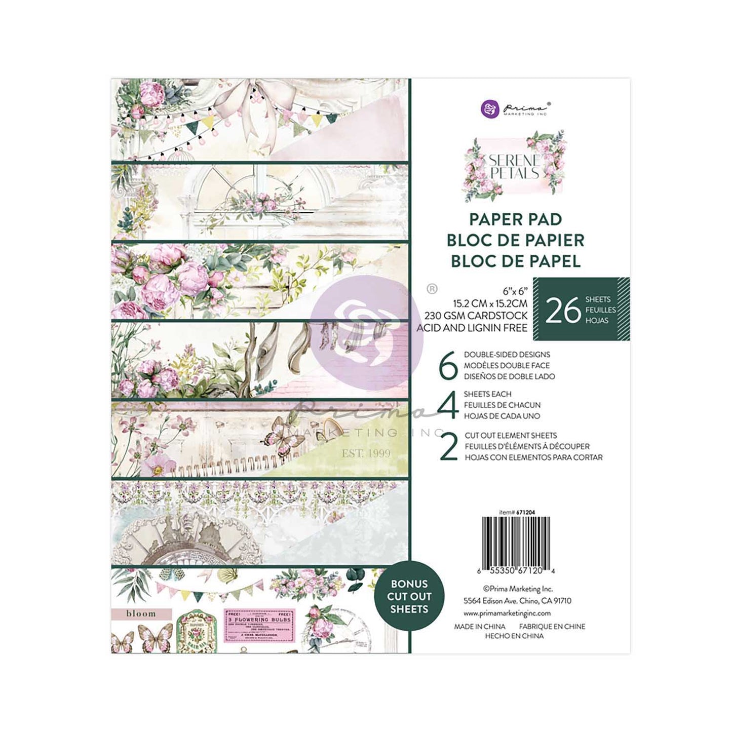 Serene Petals Collection 6x6 Paper Pad