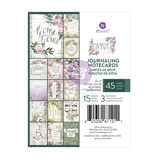 Serene Petals Collection 3x4 Journaling Cards