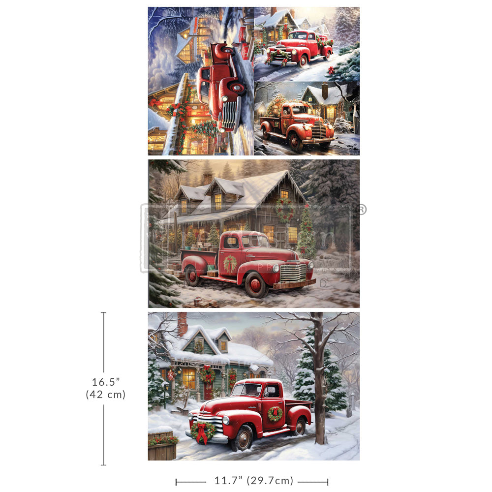 reDesign with Prima A3 Decoupage Fiber Pack - Christmas Cargo