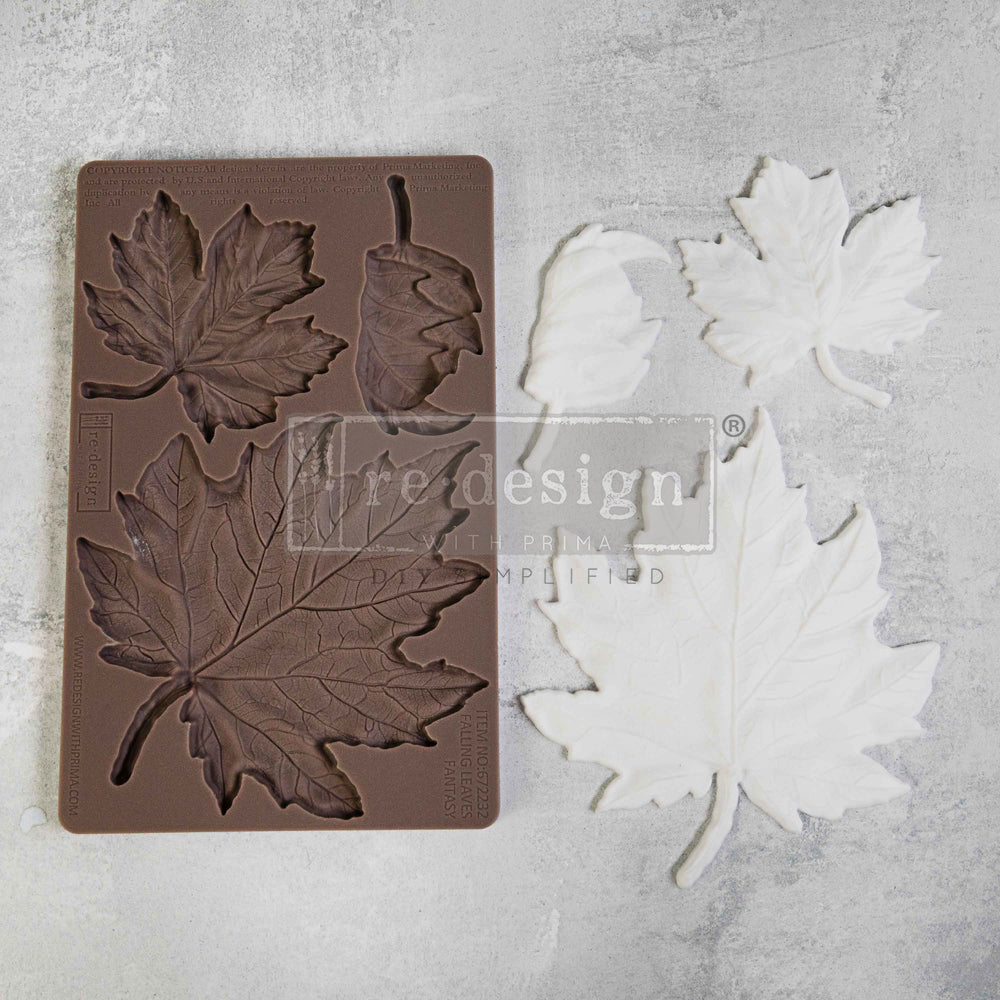 reDesign with Prima Decor Mould - Falling Leaves Fantasy