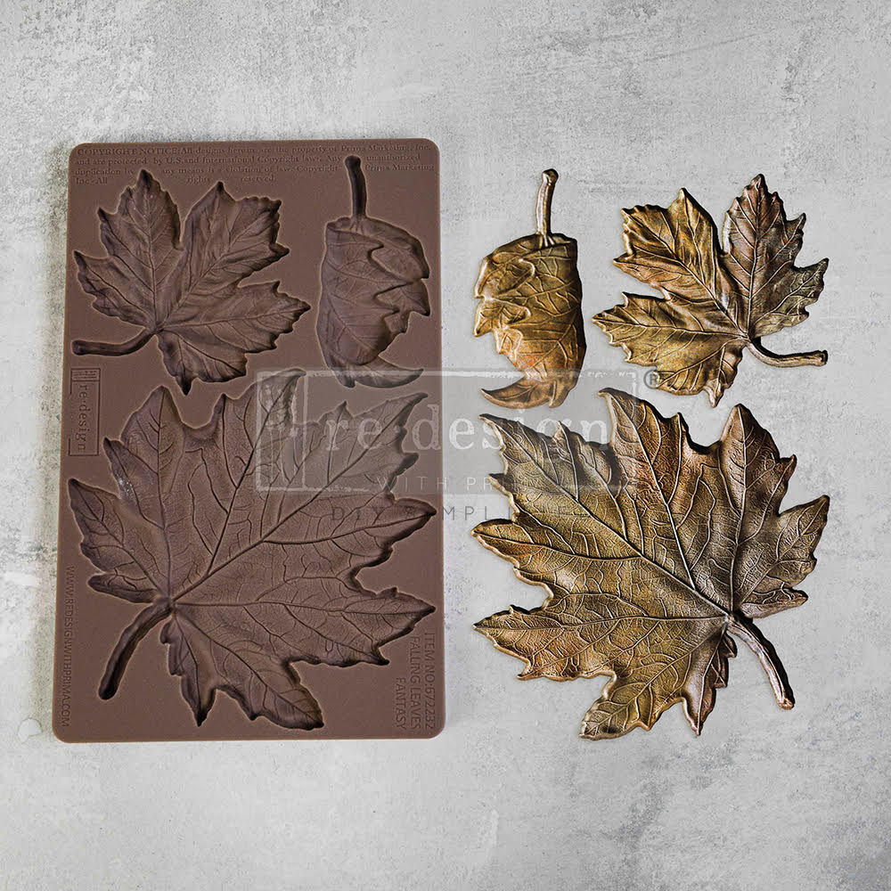 reDesign with Prima Decor Mould - Falling Leaves Fantasy