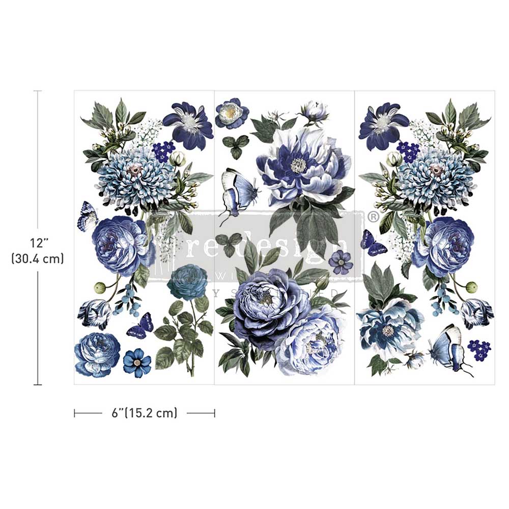 reDesign with Prima Small Transfers - Indigo Petals