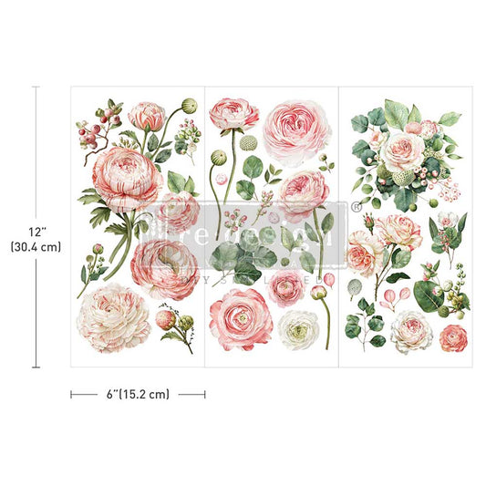 reDesign with Prima Small Transfers - Blushing Blooms