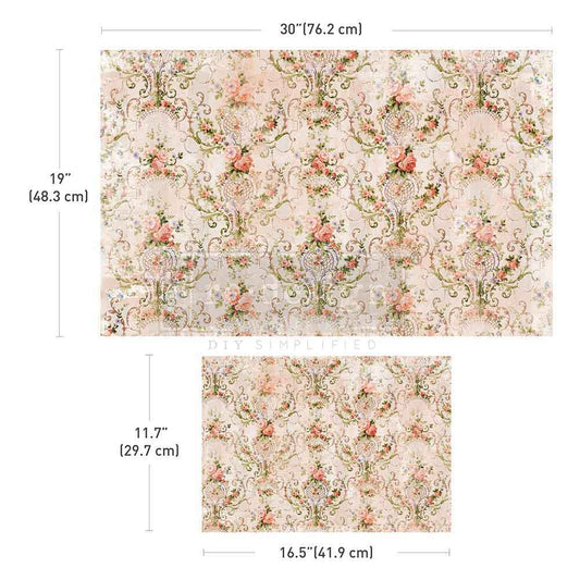 Double Delight Decoupage Fiber Paper Set - Blushing Bloom