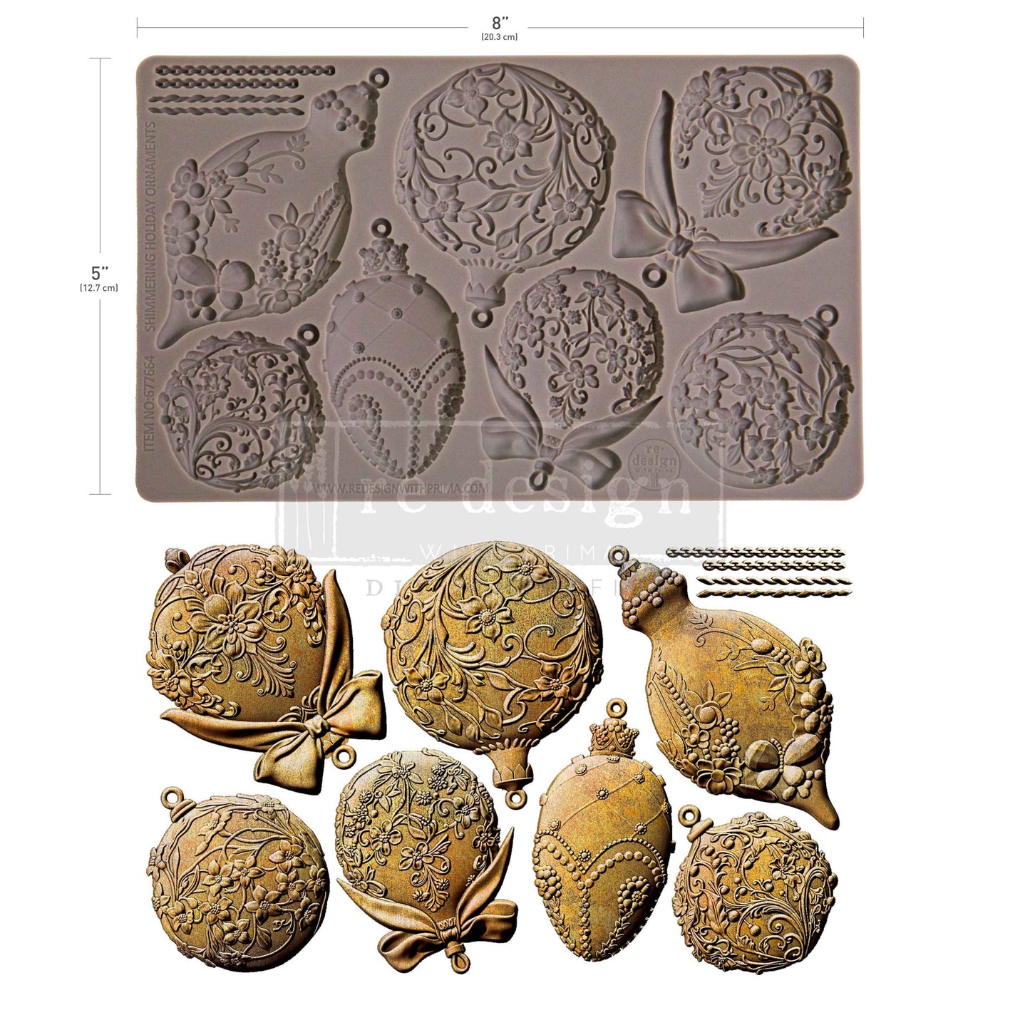 reDesign with Prima Decor Moulds® - Shimmering Holiday Ornaments