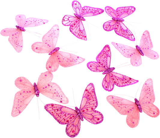 Pink Mesh Butterfly Garland