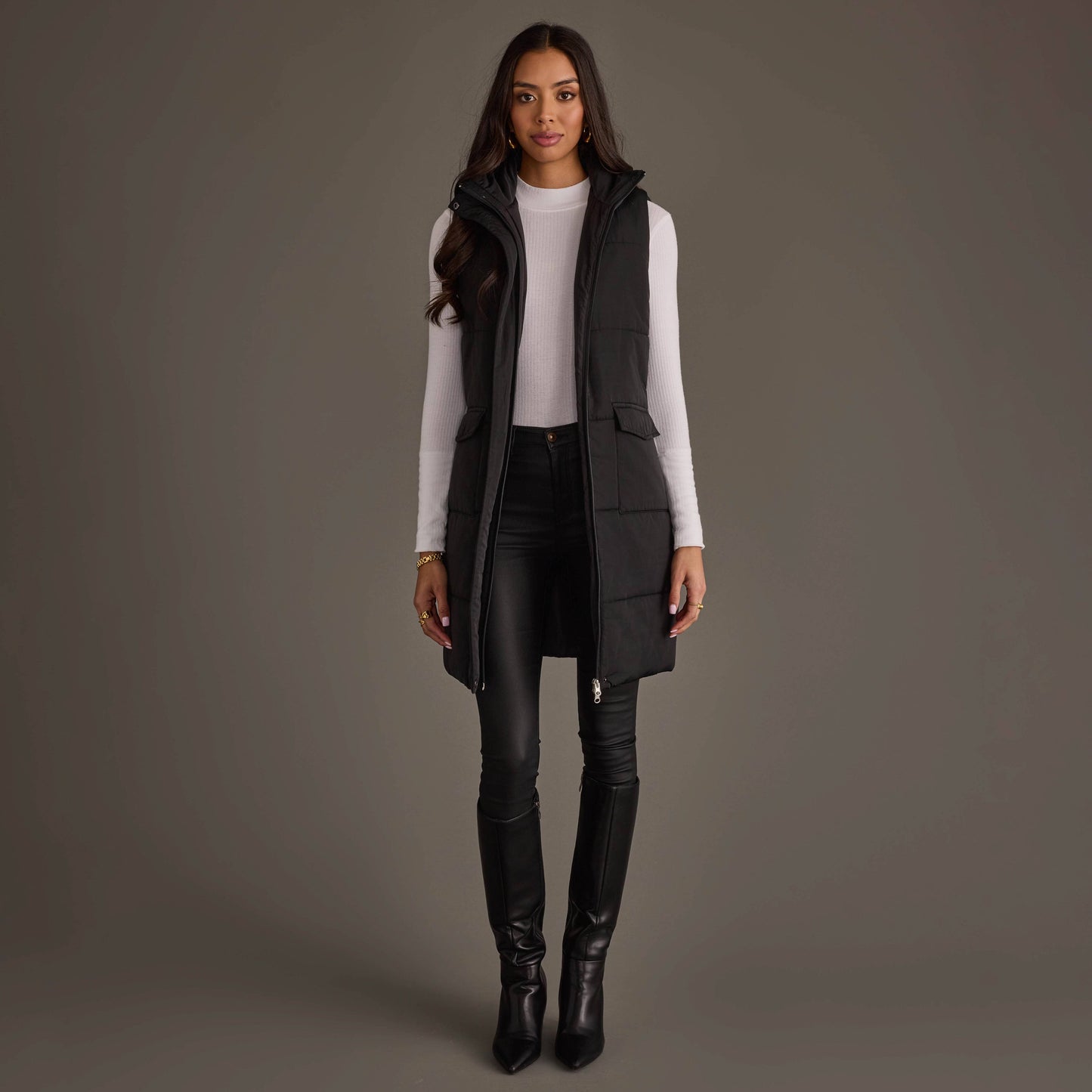 Black Long Vest