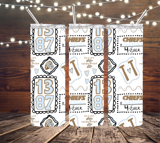 Swiftie Chiefs Engagement 20oz Skinny Tumbler