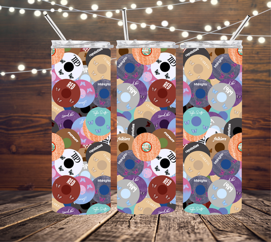 TS Eras Vinyl Collage II 20oz Skinny Tumbler