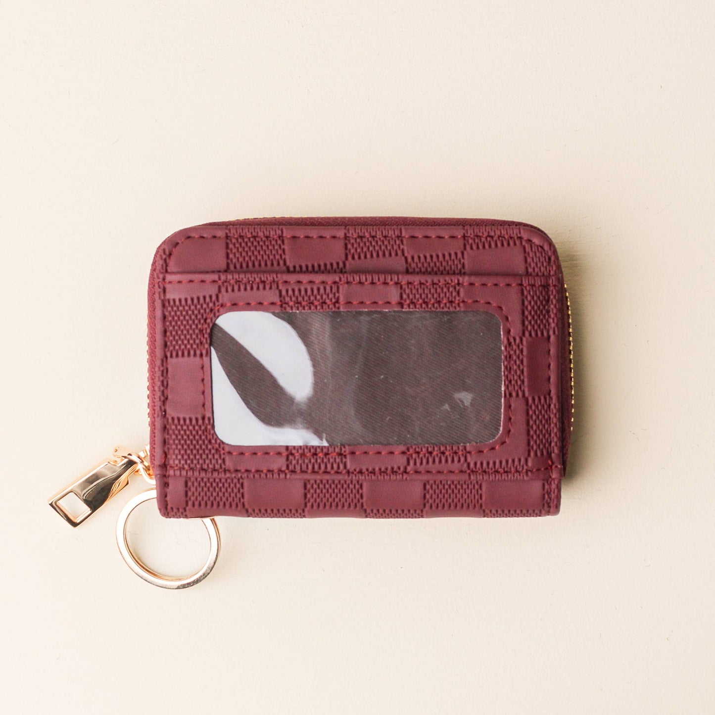 Zip Around Wallet-Plum Check