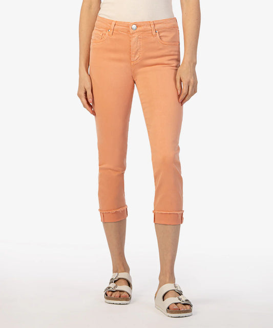 KUT from the Kloth - Amy Crop Mid Rise Straight Leg - Cantaloupe